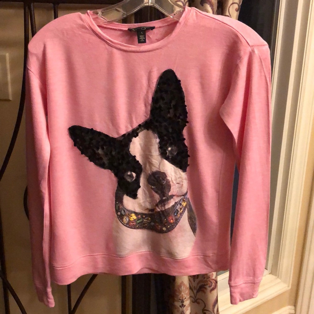 Girls Jessica Simpson Boston Terrier sequin top L